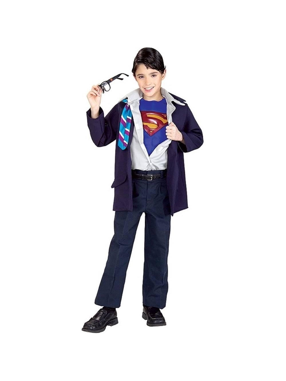 Clark Kent Superman Reverse Child Costume Kids Cute Jacket Superhero Theme Party