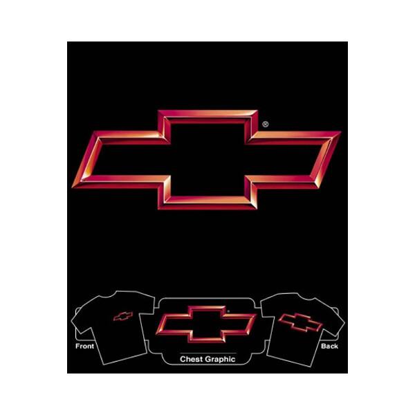 Chevrolet 3D Red Bowtie on Black T-Shirt