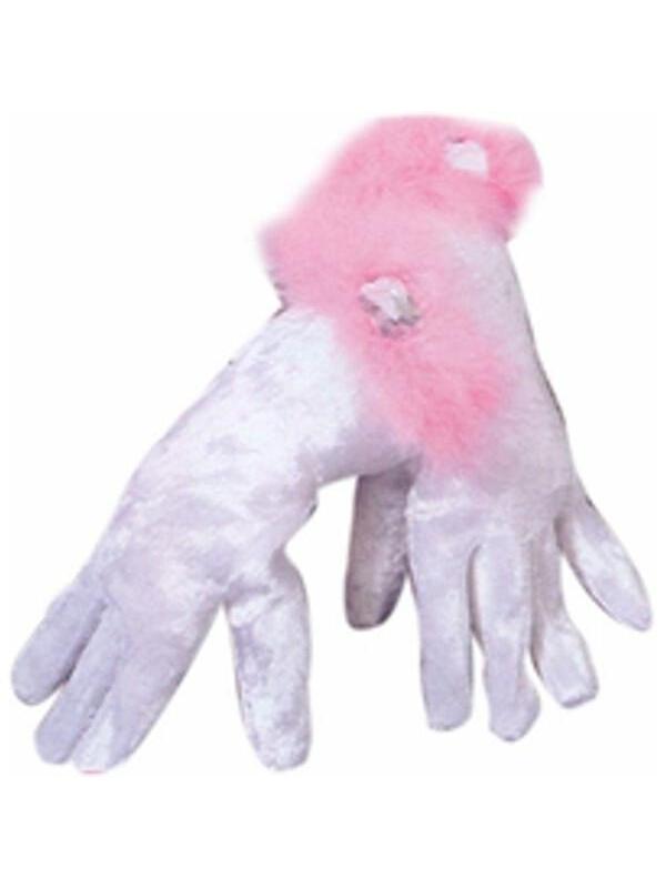 Barbie Velvet Costume Gloves-COSTUMEISH