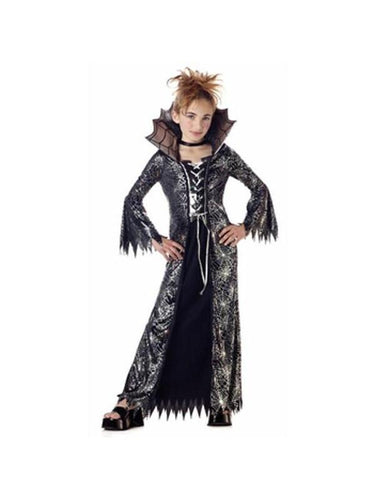 Child's Silver & Black Spider Witch Costume-COSTUMEISH