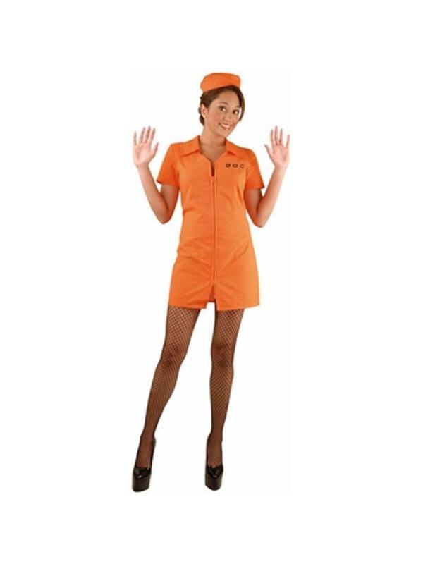 Adult Women's D.O.C. Prisoner Costume-COSTUMEISH