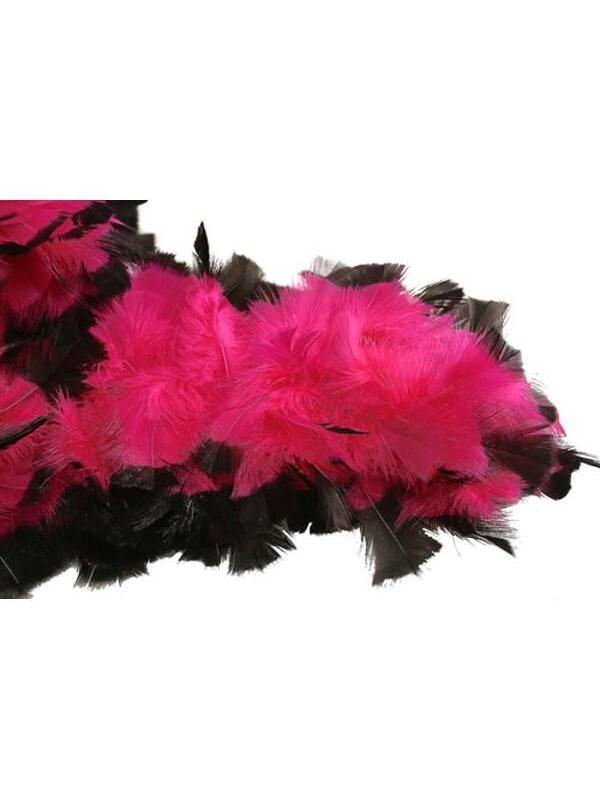 Fushia/Black Chandelle Feather Boa-COSTUMEISH