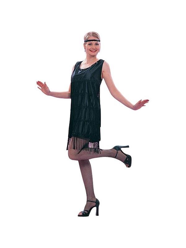 Adult Roaring 20s Black Flapper Dress Costume-COSTUMEISH