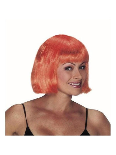 Adult Orange Short Bob Wig-COSTUMEISH