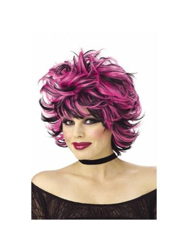 Adult Pink & Black Sexy Shag Wig-COSTUMEISH