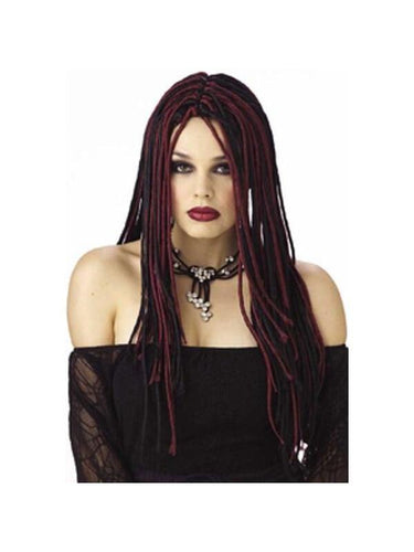 Twisted Long Burgundy & Black Wig-COSTUMEISH