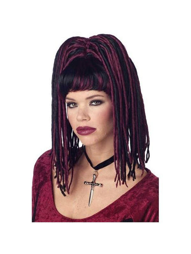 Black & Burgundy Demonika Wig-COSTUMEISH