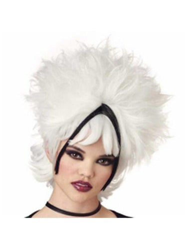 Chunky White & Black Gothic Streaked Wig-COSTUMEISH