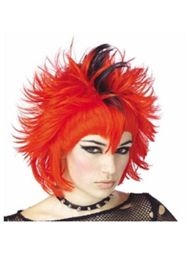 Women's Red & Black Mohawk Wig-COSTUMEISH