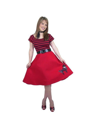 Adult Red Poodle Dress Costume-COSTUMEISH