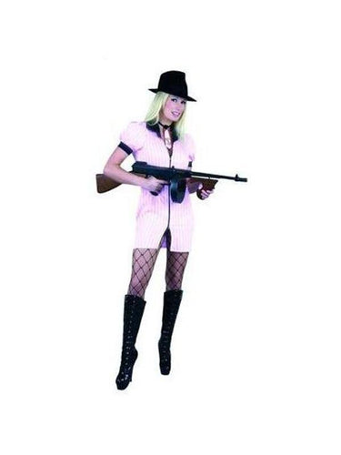 Adult White Sexy Gangster Girl Costume-COSTUMEISH