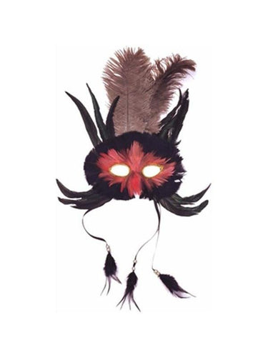 Adult Deluxe Feather Cat Eye Mask-COSTUMEISH