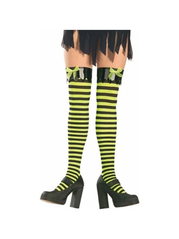 Adult Black and Yellow Thigh High Tights-COSTUMEISH