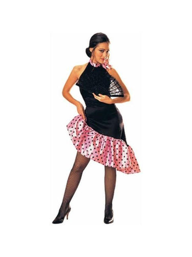 Adult Pink Flamenco Dancer Costume-COSTUMEISH
