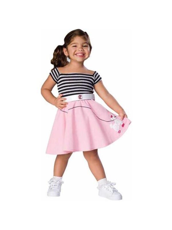 Toddler 50's Poodle Skirt Dress Costume-COSTUMEISH