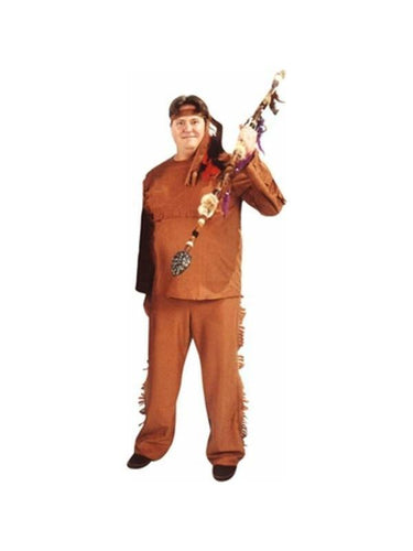 Adult Plus Size Deluxe Indian Warrior Costume-COSTUMEISH
