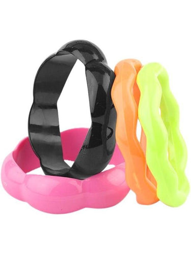 Adult Neon 80's Style Deluxe Bangle Bracelets-COSTUMEISH