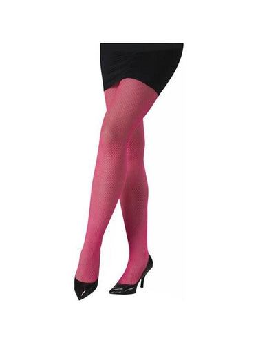 Adult Pink Neon Fishnet Pantyhose-COSTUMEISH