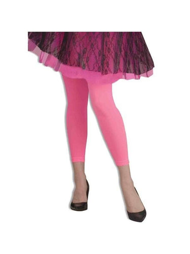 Adult 80's Style Neon Pink Leggings-COSTUMEISH