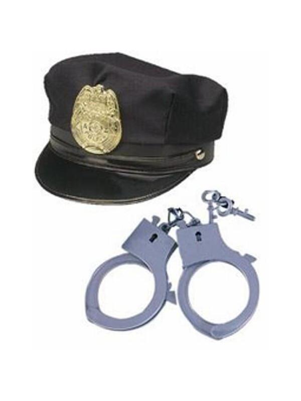 Police Hat w/ Cuffs-COSTUMEISH