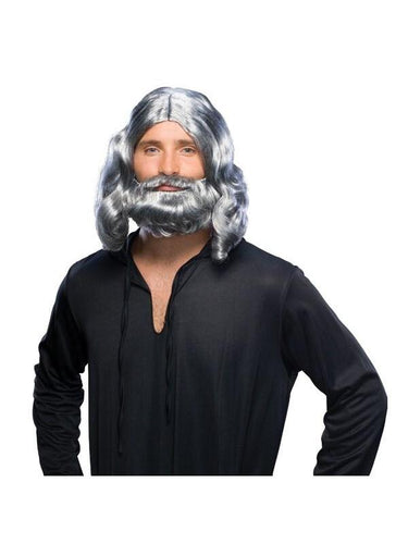 Grey Jesus Wig and Beard Set-COSTUMEISH