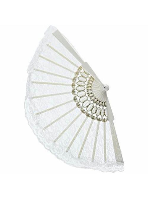 White Lace Fan-COSTUMEISH