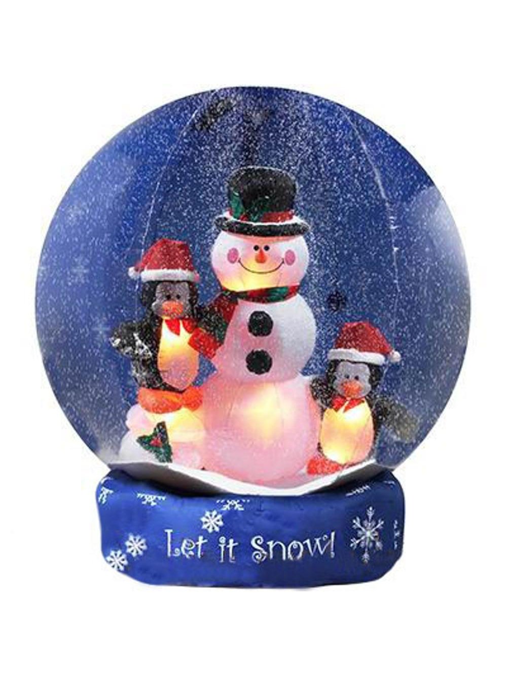 8' Airblown Inflatable Snowman and Penguins Christmas Lawn Decoration-COSTUMEISH