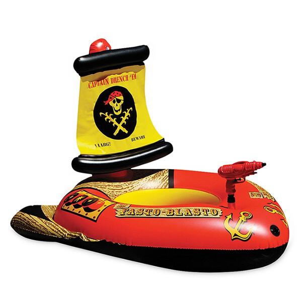 Inflatable Pirate Ship Pool Tube with Water Cannon