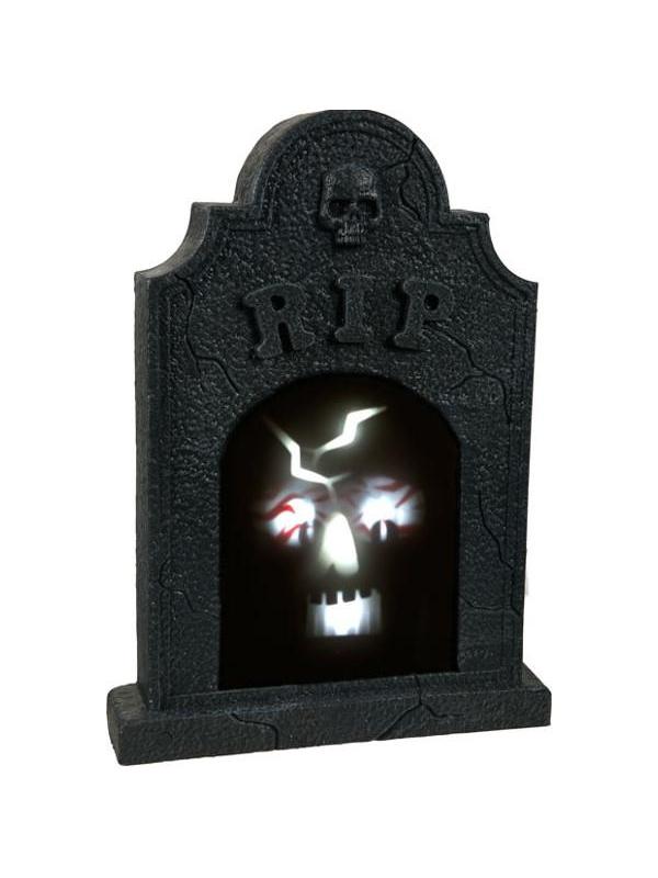 Sound Activated Illuminated Skull Tombstone-COSTUMEISH