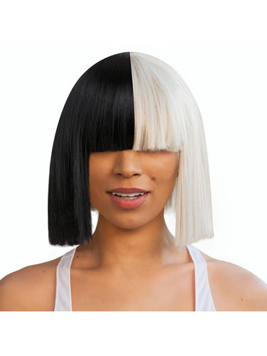 Dance Girl Black & White Wig-COSTUMEISH